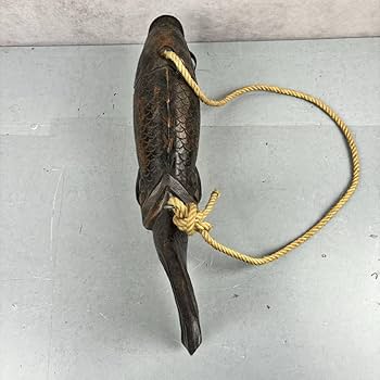 Amazon.co.jp: 木彫囲炉裏自在鉤魚横木魚木古民家昭和レトロ