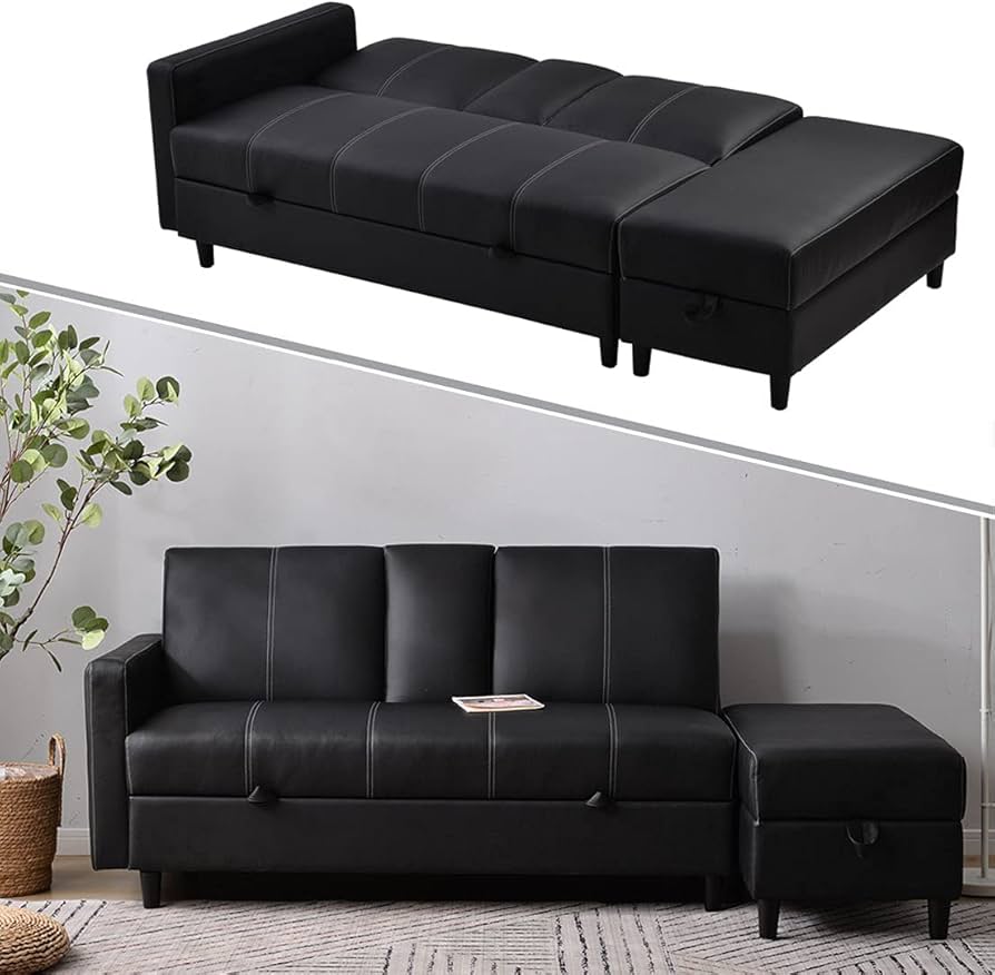Amazon｜ソファー 3人掛け ソファベッド PUレザー生地 収納機能