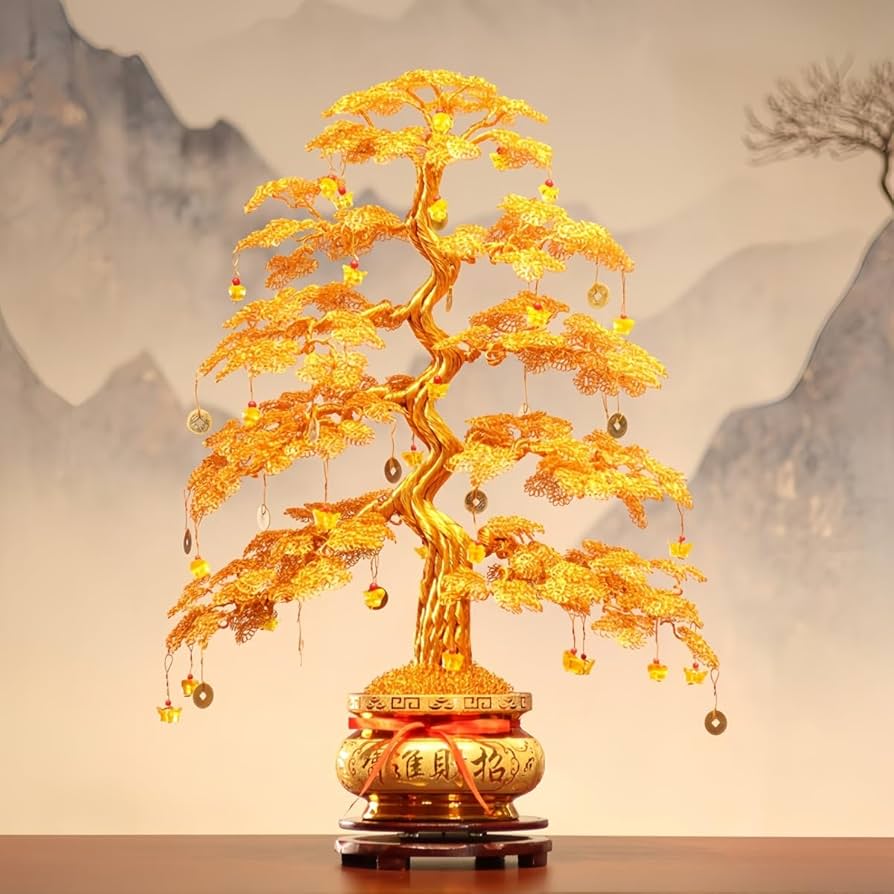 Amazon.co.jp: 招財樹 金のなる木 財福の樹 風水グッズ 置物 財運 幸運