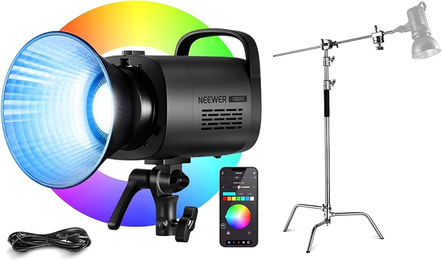 Amazon.com : NEEWER CB100C 130w RGB LED Video Light with Pro 100