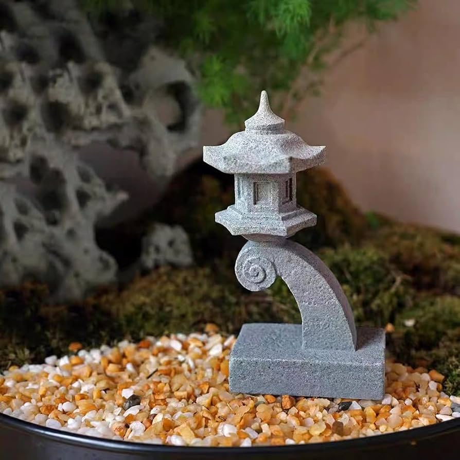 Amazon.co.jp: QIUEER 春日灯篭（かすがとうろう）岡崎型雪見灯篭 六角