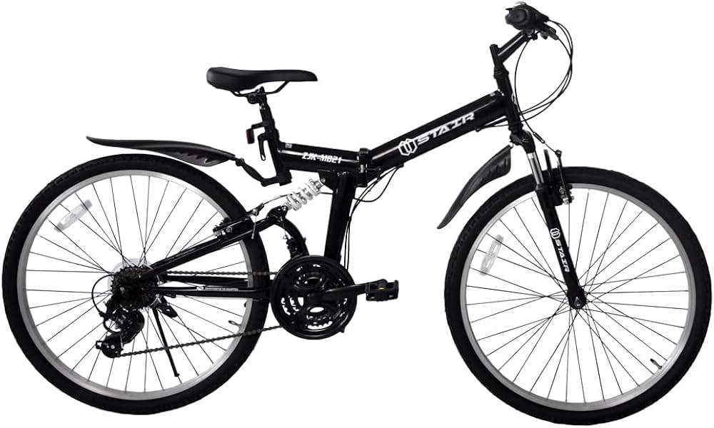 Amazon | STAIR 折りたたみ マウンテンバイク 自転車 シマノ21段変速