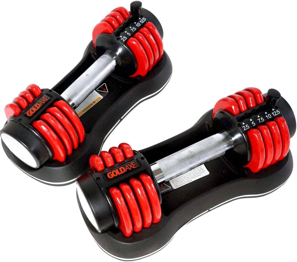 Amazon | GOLDAXE ダンベル 可変式 6kg×2 アジャスタブルダンベル 男女