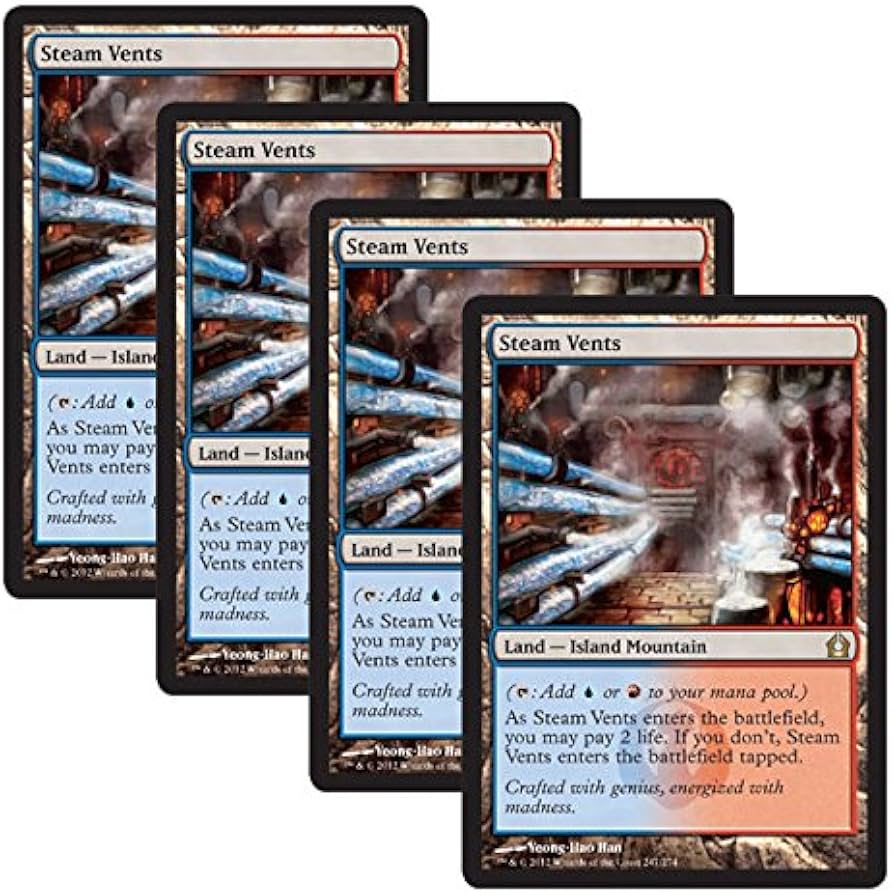 Amazon.co.jp: 【 4枚セット 】MTG 英語版 RTR-EN247 Steam Vents 蒸気