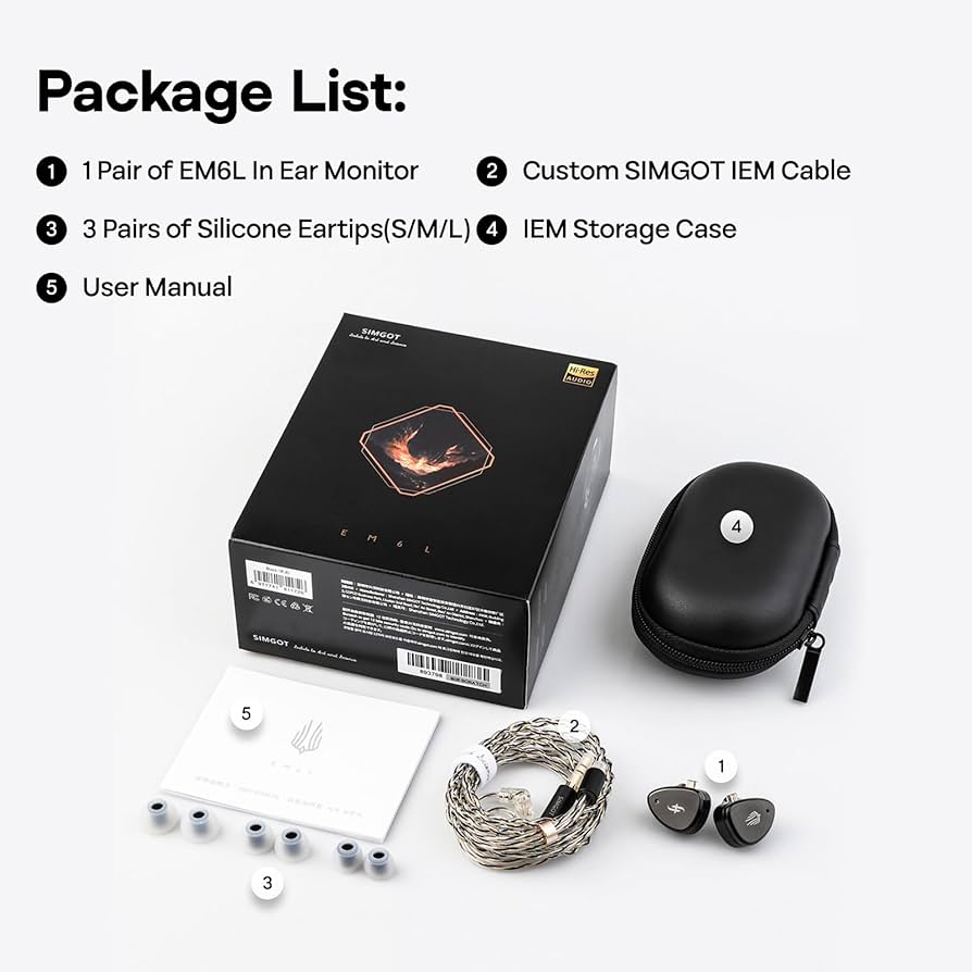 Amazon.com: Linsoul SIMGOT EM6L 1DD + 4BA Hybrid Driver in-Ear