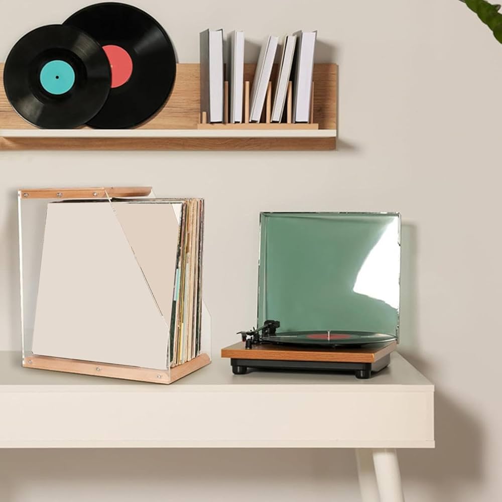 Amazon.co.jp: 木製レコードラック - 透明ビニールレコード