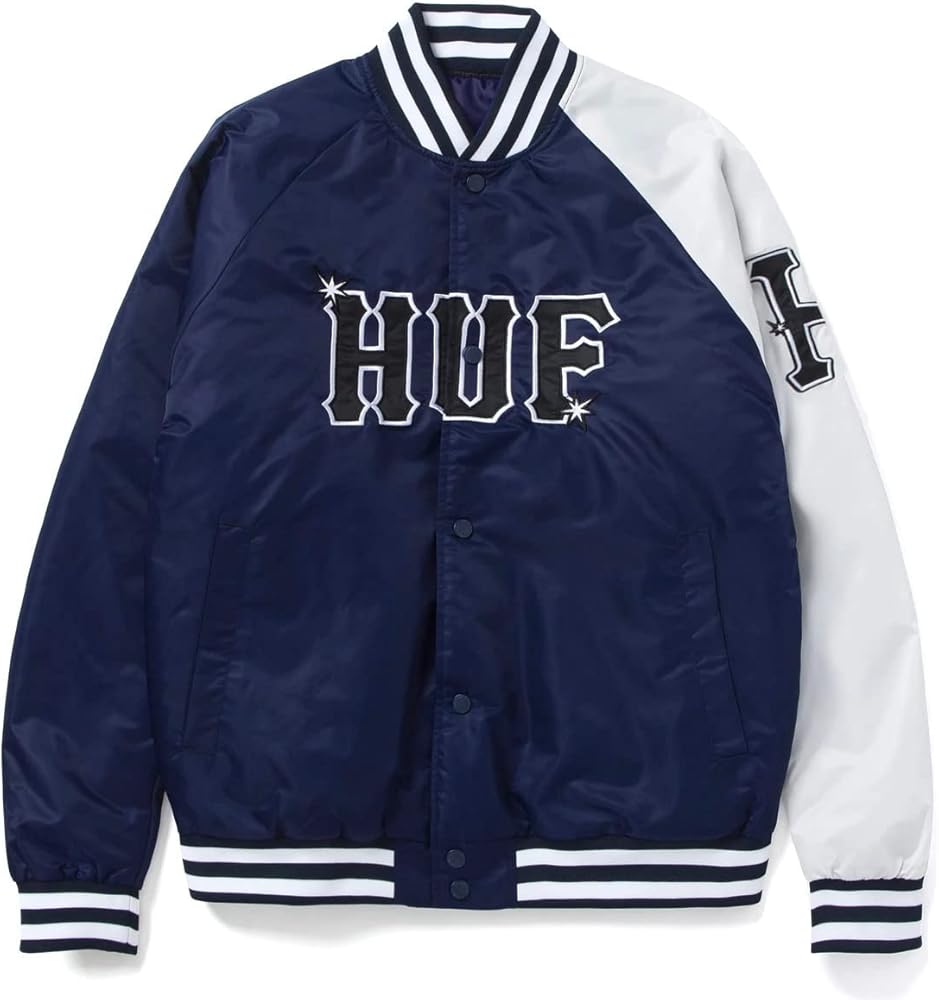 Amazon | [ハフ] SATIN BASEBALL JACKET サテン ベースボール