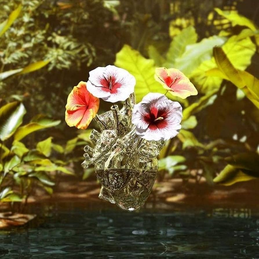 Amazon.co.jp: 花瓶 SELETTI LOVE IN BLOOM ガラスベース フラワー