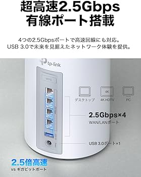 Amazon.co.jp: TP-Link メッシュwifi ルーター deco 無線LAN 2.5Gbps