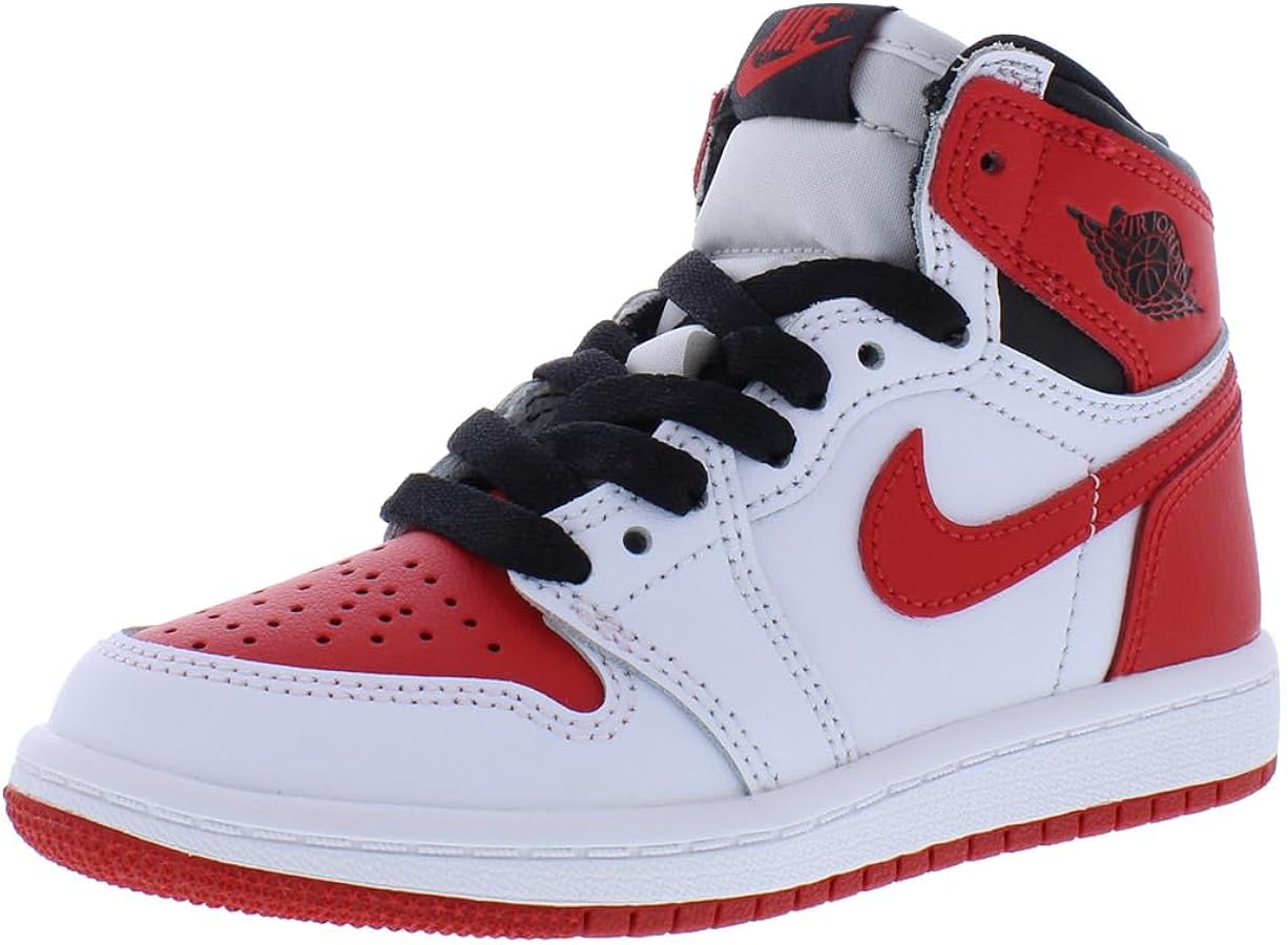 Amazon.com | Jordan Boy's 1 Retro High OG (Little Kid) White