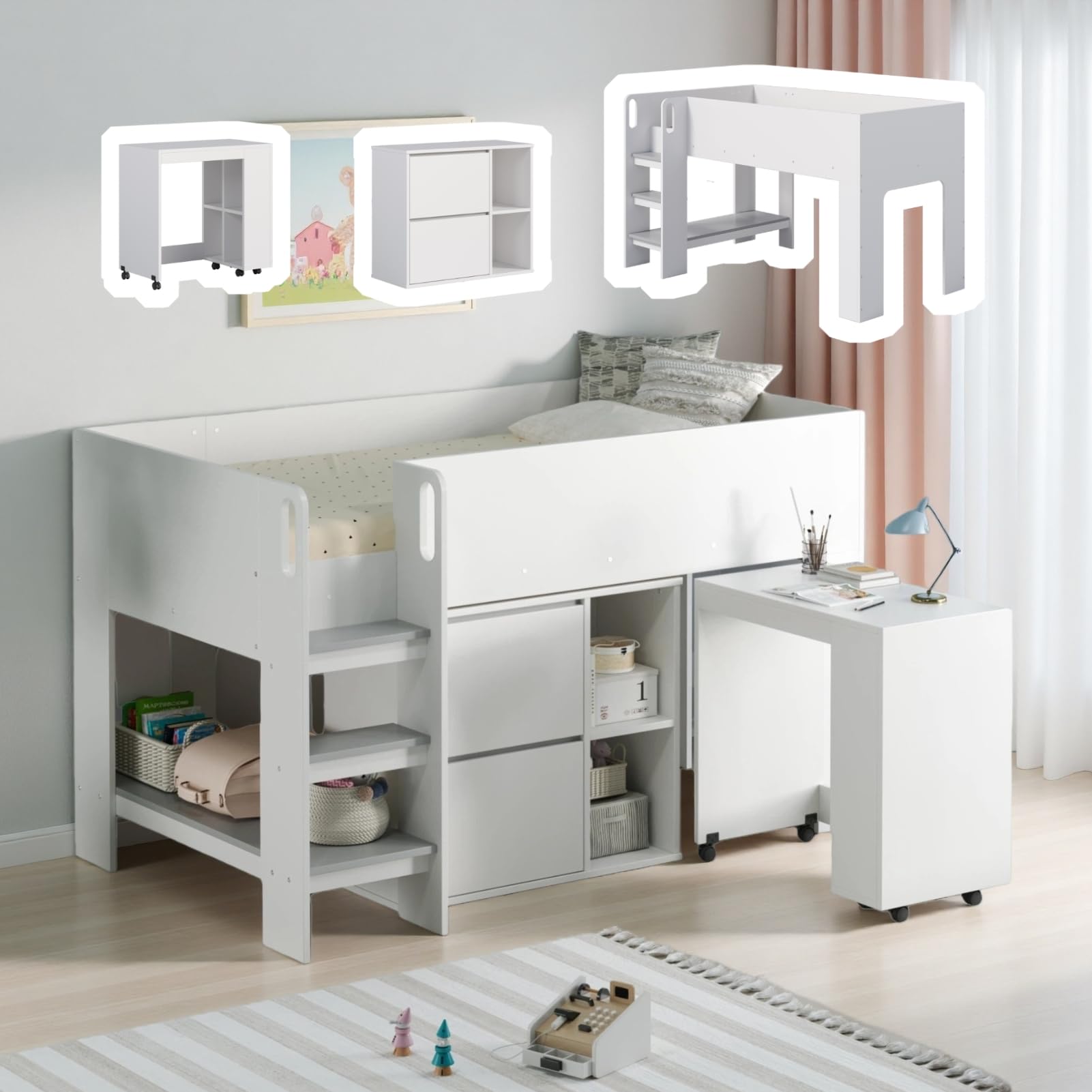 Amazon.co.jp: SOFTSEA システムベッド 3点セット シングル 分離可能