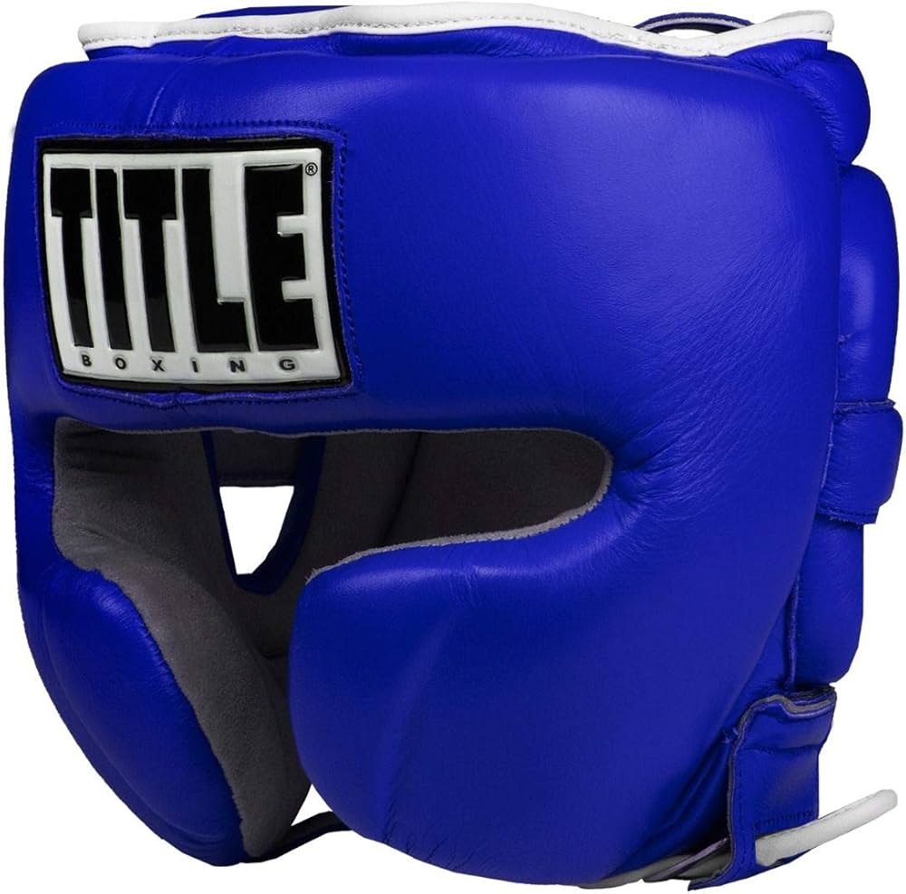 Amazon.co.jp: Title Boxing レザースパーリングヘッドギア、ブルー、L