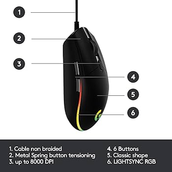 Amazon.com: Logitech G G102 2nd Gen Light Sync Gaming Mouse, Wired