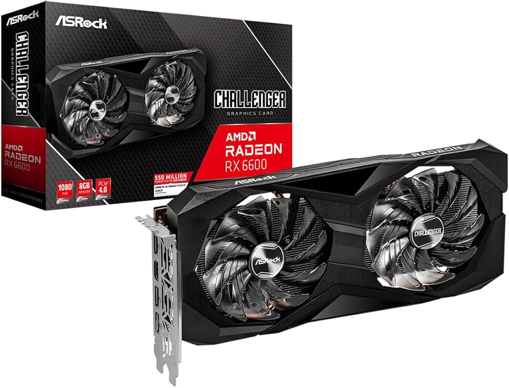 Asrock AMD Radeon RX 6600 Challenger D 8GB GDDR6 Gaming Graphics