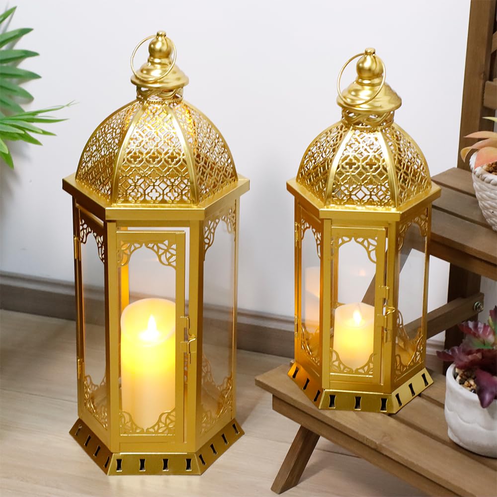 Amazon.com: JHY DESIGN Set of 2 Outdoor Candle Lanterns 22