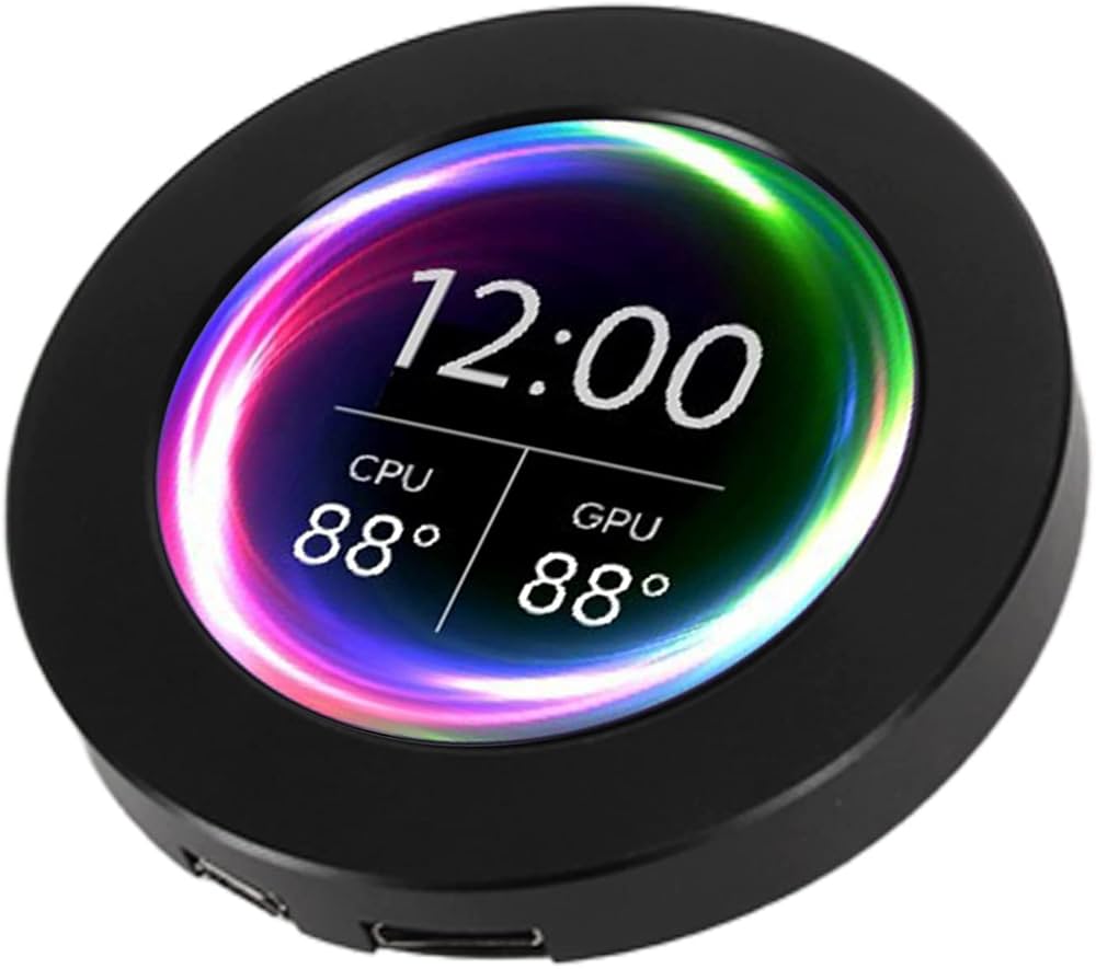 Amazon.co.jp: 2.1インチ円形LCD IPSスクリーン、ミニPC温度モニター