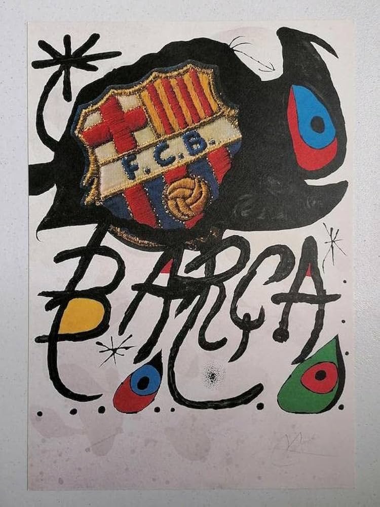 Amazon.co.jp: FCバルセロナ 75周年 ポスター ジョアン・ミロ