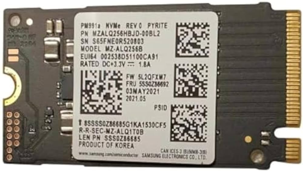 Amazon | 256GB PCIe NVMe 2242 SSD (PM991A) (OEM) | CWQZGUF | 内蔵