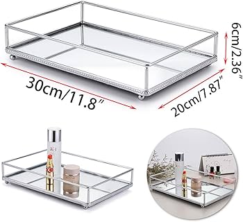 Amazon｜BTSKY ガラストレイ ジュエリートレイ ミラートレイ おしゃれ