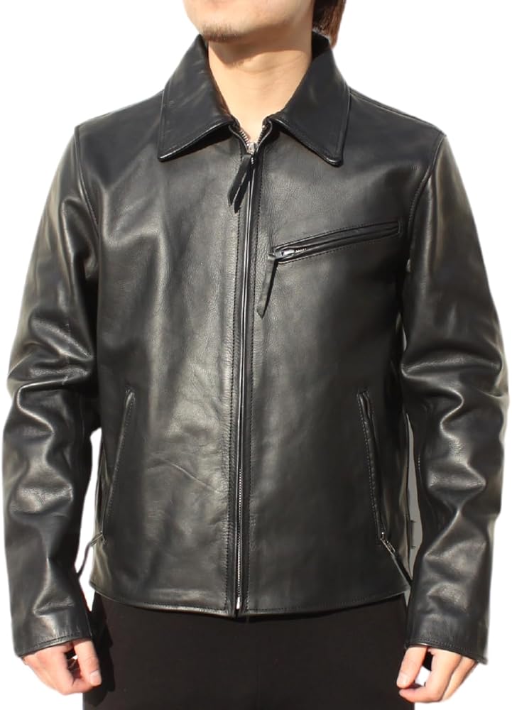 Amazon | [皮の但馬屋] Mo-LAWZ 牛革 トラッカージャケット メンズ