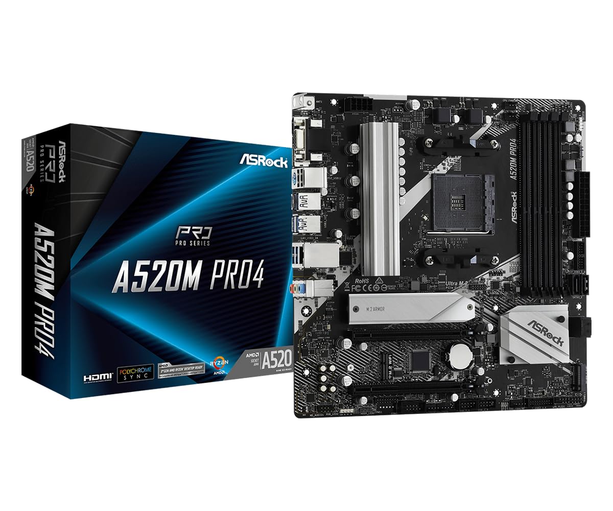 Amazon.com: ASRock A520M Pro4 AMD Ryzen 3000/4000 Series (Soket