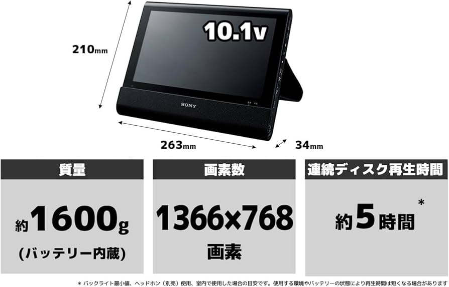 Amazon | 【整備済み品】 ソニー SONY 10.1V型 ポータブルブルーレイ