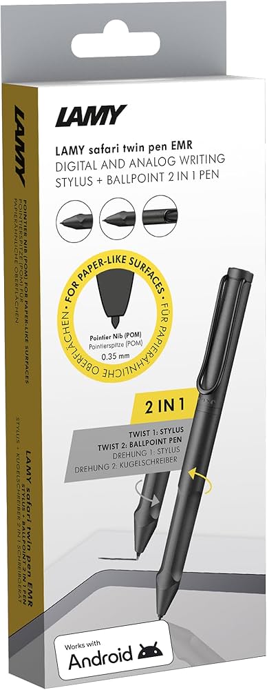 Amazon.com: LAMY Safari Twin Pen EMR All Black (POM tip) - 2-in-1