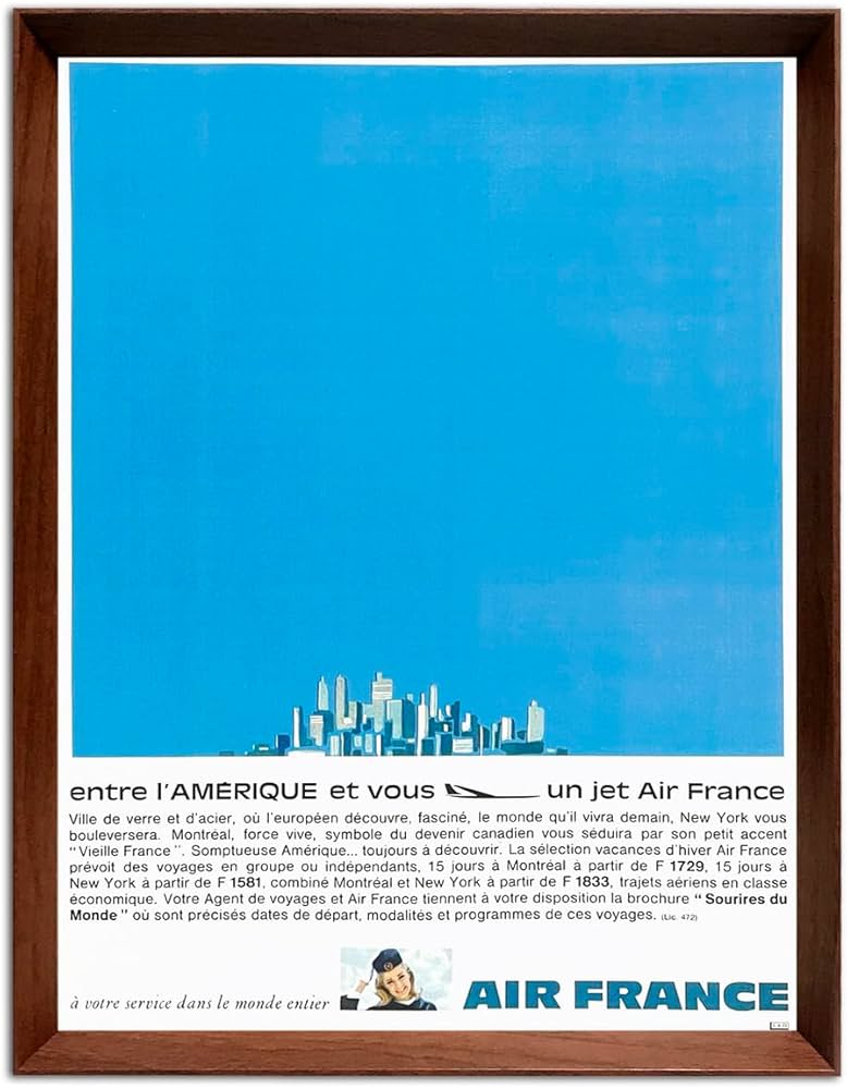 Amazon.co.jp: エールフランス航空 ニューヨーク 1960年代 フランス