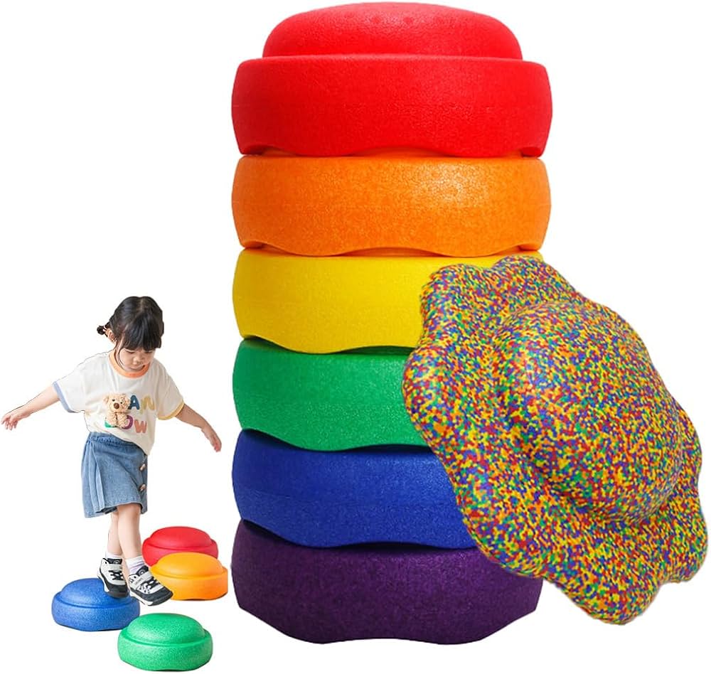 Amazon.co.jp: Nagine バランスストーン 室内 円形6個＋バランスボード