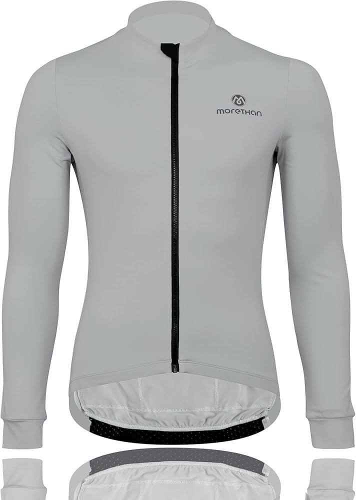 Amazon | [ Morethan ] サイクルジャージ 裏起毛 (長袖/秋 冬/S/グレー