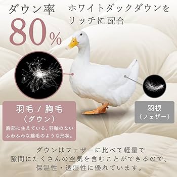 Amazon｜アイリスプラザ 羽毛布団 ホワイトダックダウン80％ シングル