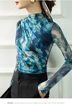 Amazon.co.jp: ブルー 社交ダンス トップス（単品） 長袖 ダンス T