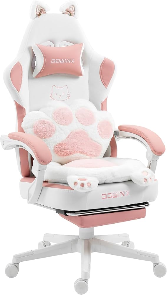 Amazon.co.jp: 【FQ】Dowinx ゲーミングチェア ピンク 猫の肉球