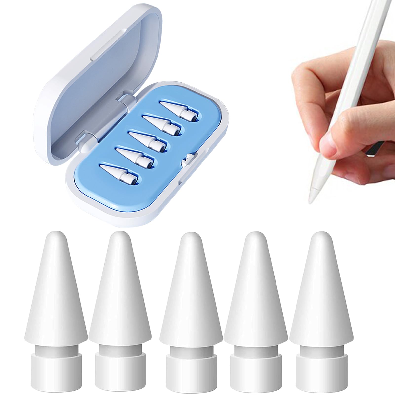 Amazon | 5個Apple用ブルー収納ボックス付き鉛筆チップApple Pencil 1