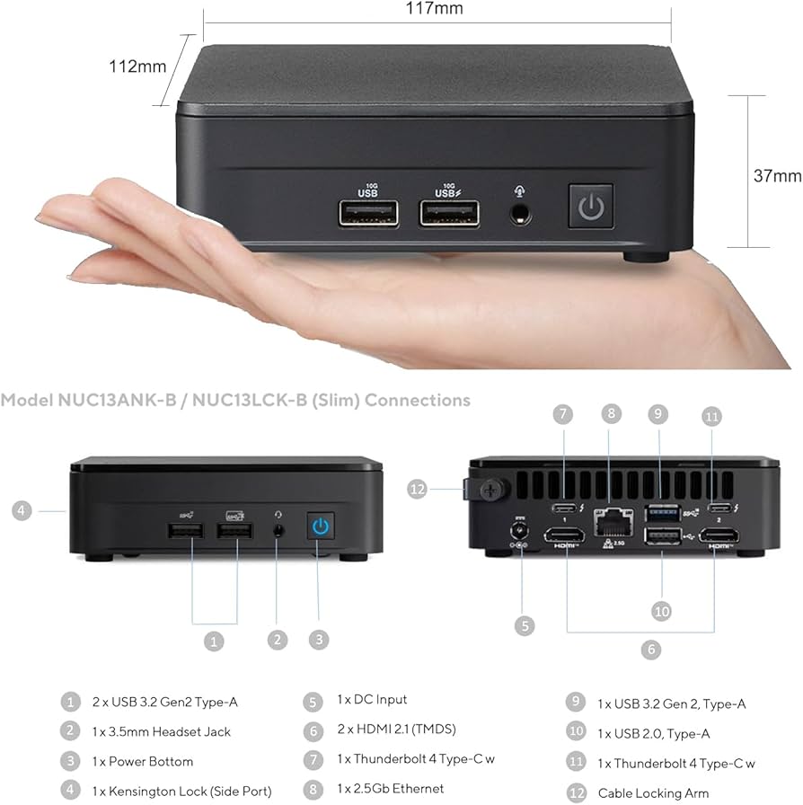 Amazon.com: NUC 13 Pro NUC13ANKi3 Mini PC with Intel Core i3-1315U