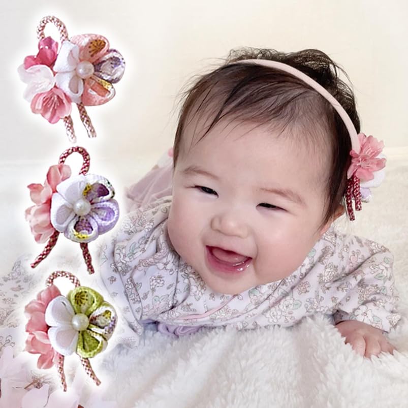 Amazon.co.jp: [ネネズデコ] 桜ちりめんつまみ細工と桜花の和飾り