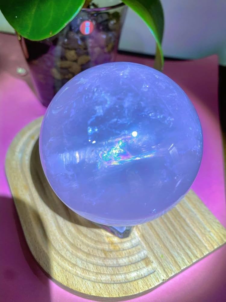 Amazon.co.jp: 桜色 透明感 スフィア ローズクォーツ 強いスター 虹中