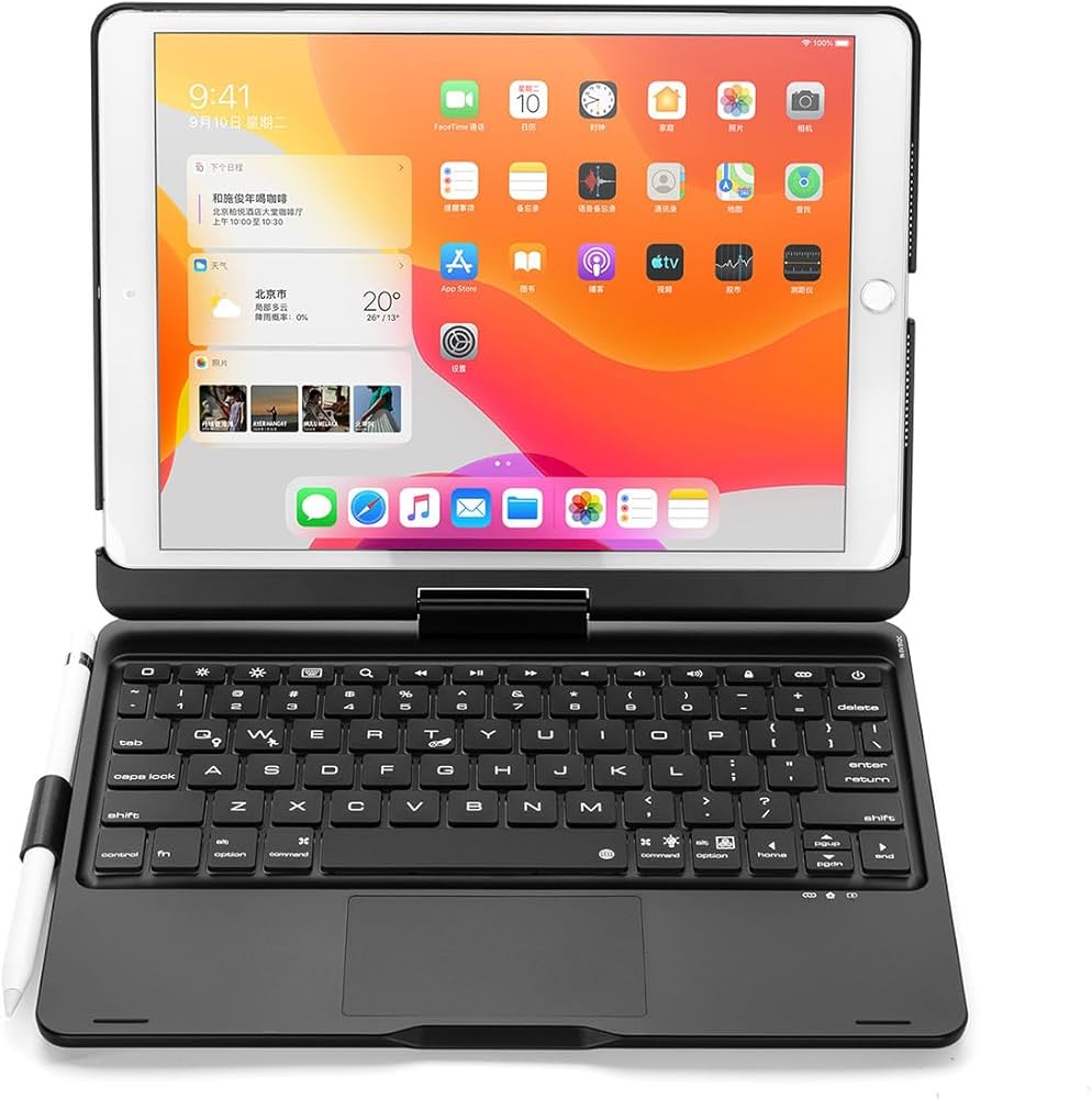 Amazon.co.jp: 360°回転 iPad10.2キーボードケース タッチパッド搭載