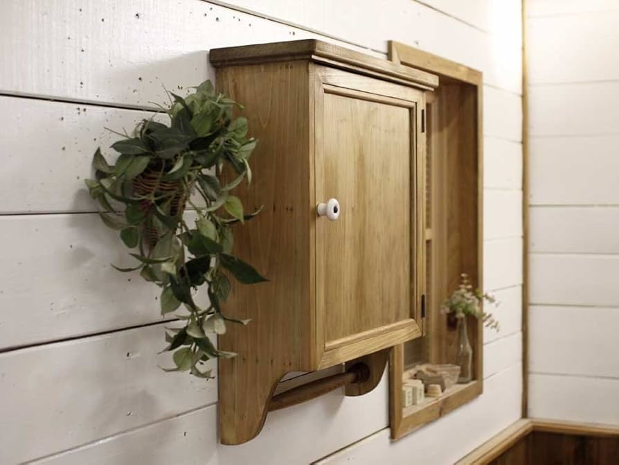 Amazon｜ミラーキャビネット w37d14h47cm 内側ミラー アンティーク