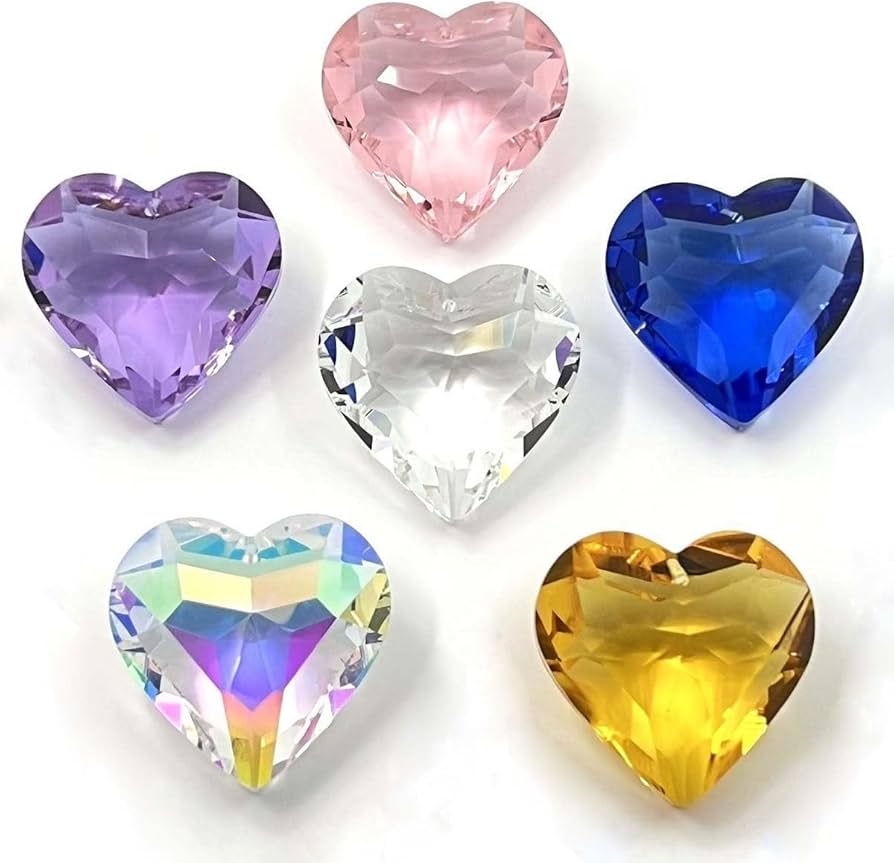 Amazon.co.jp: ハート型 サンキャッチャー パーツ クリスタル カラフル