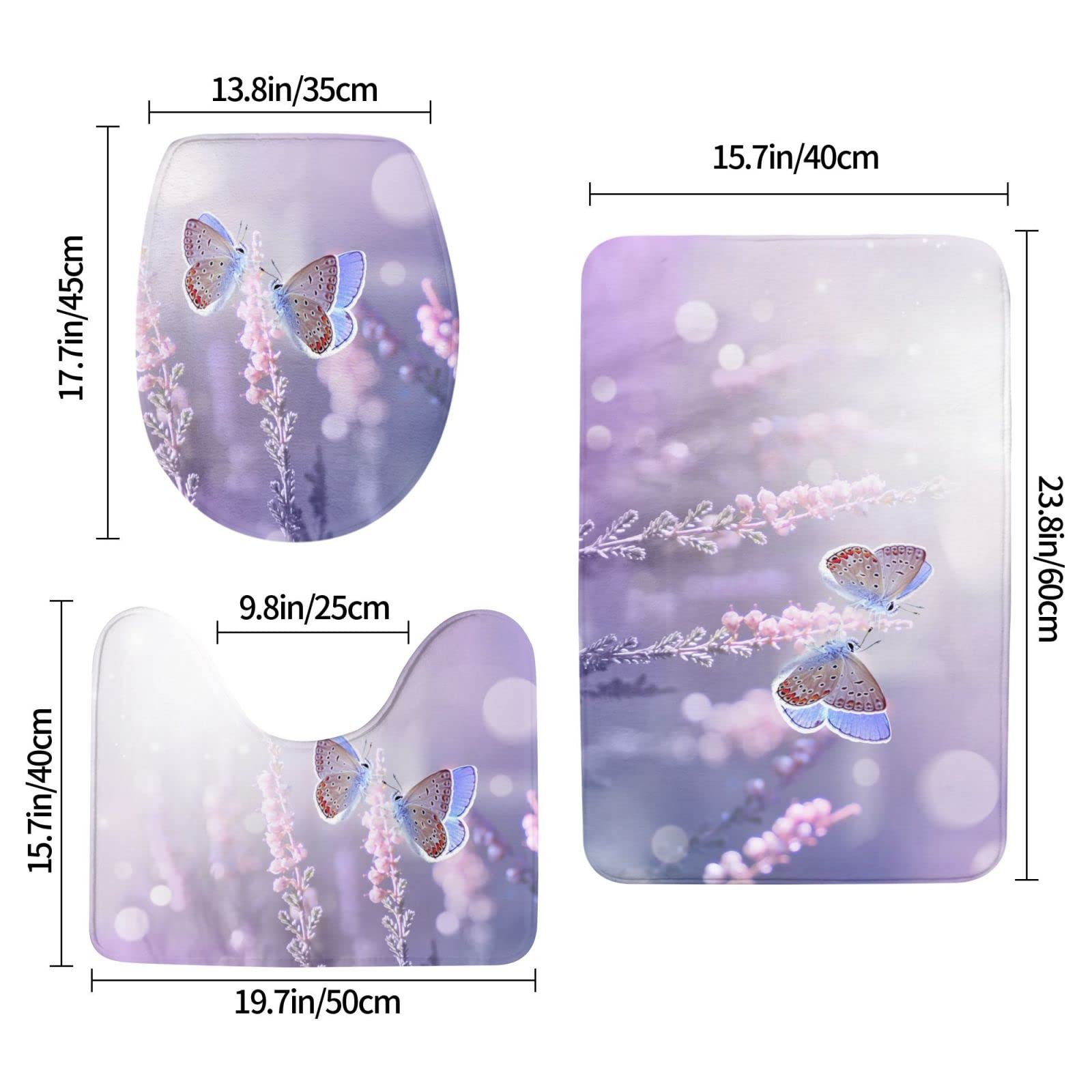 レア☆アナスイ 蝶々デザイン トイレカバー 便座カバー フタカバー 紫