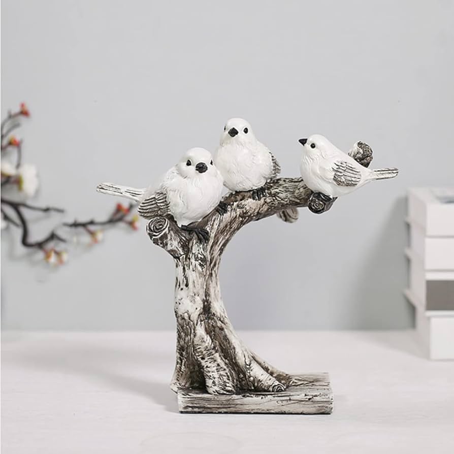 Amazon.co.jp: 置物 エレガント 鳥の置物 鳥オブジェ 小鳥 F ホワイト