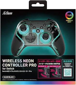 Amazon.co.jp: アクラス Switch用ワイヤレスネオンコントローラーPro