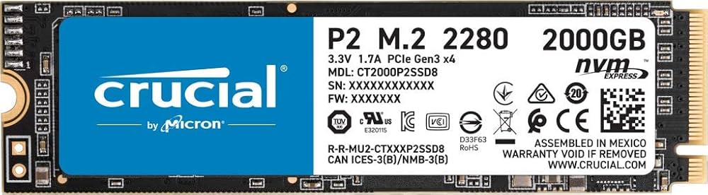 Amazon | Crucial SSD P2シリーズ 2TB M.2 NVMe接続 正規代理店保証品