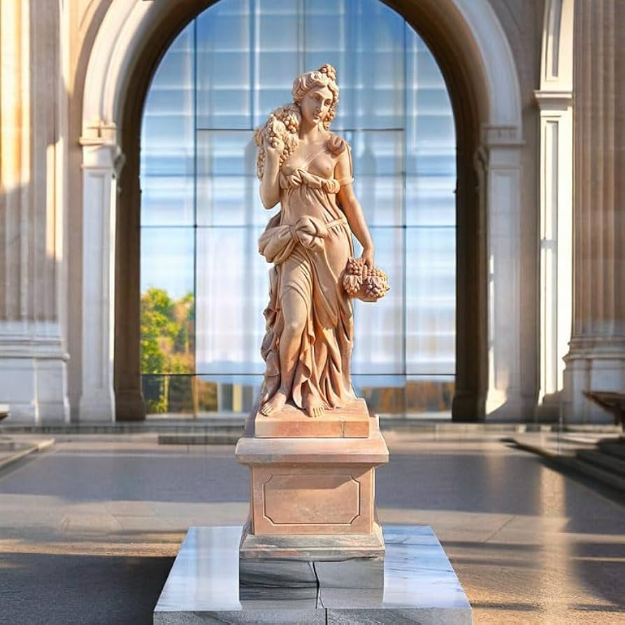 Amazon.co.jp: 天然大理石彫刻 果物を持つヴィーナス（夏） ピンク