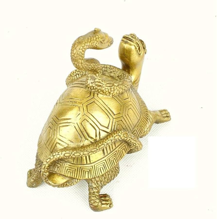 Amazon.co.jp: 風水グッズ 龍亀 ロングイ 亀 ヘビ 玄武 置物 銅製 金運