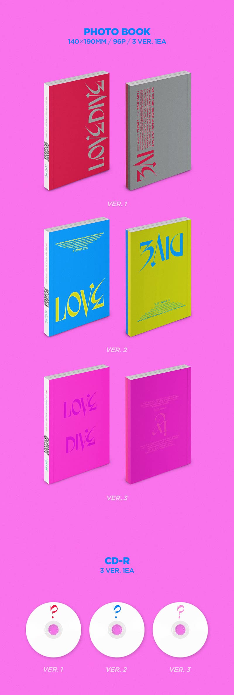IVE - LOVE DIVE 2nd Single Album+Extra Photocards Set / K-pop