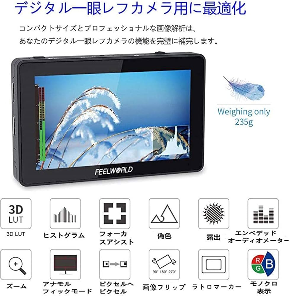 Amazon.co.jp: Feelworld F6 PLUS 外部モニター カメラモニター 5.5