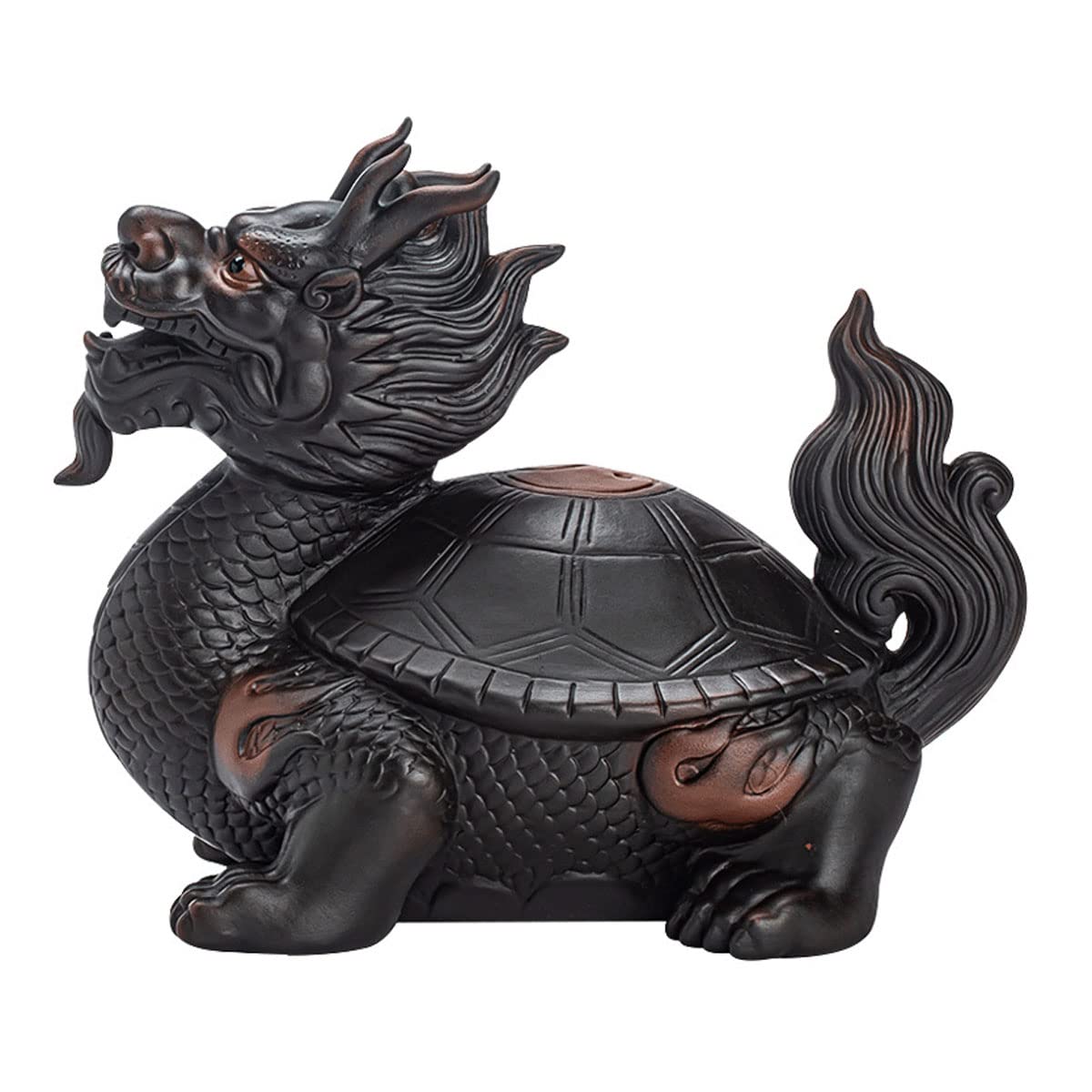 Amazon.co.jp: 龍亀（ロングイ）陶器製 置物 オブジェ 商売繁盛 開運