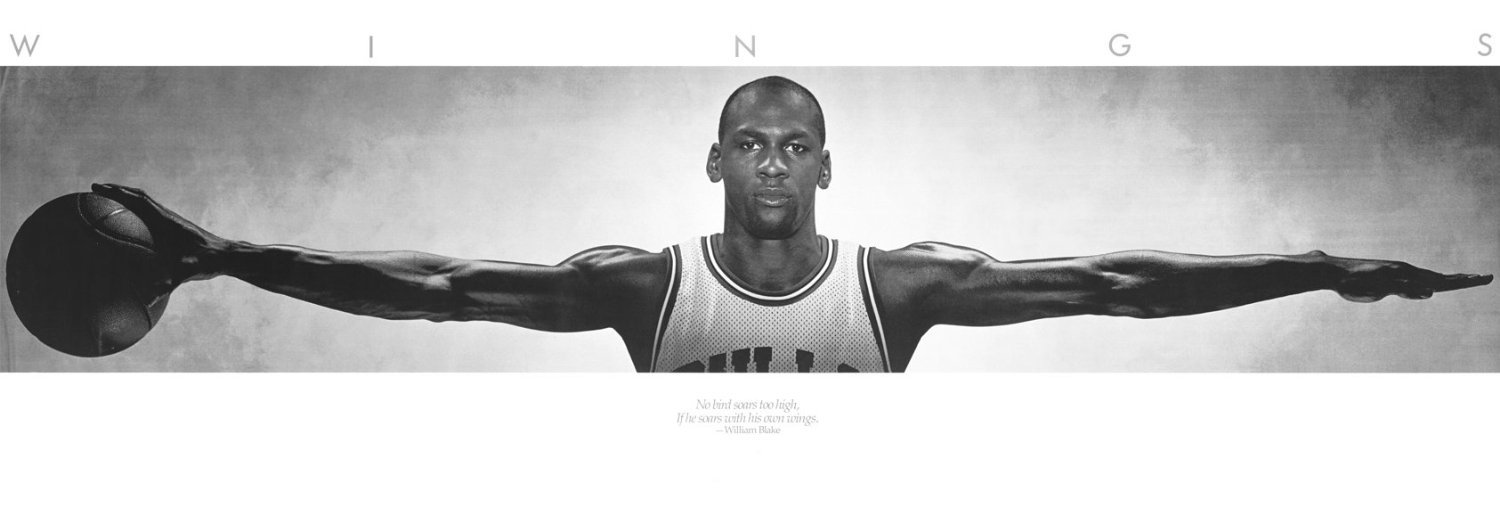 Michael Jordan Wings Giant Basketball Sports Poster 23 x 72 inches